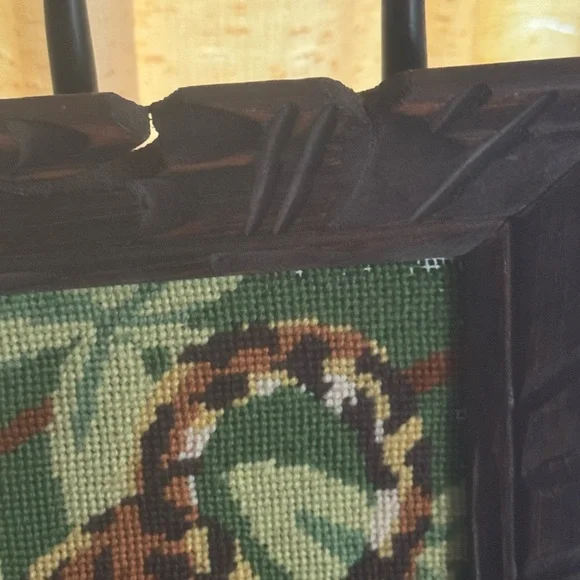 Vintage Stalking Jaguar Needlepoint Wall Art Hanging Framed - Picture 7 of 9